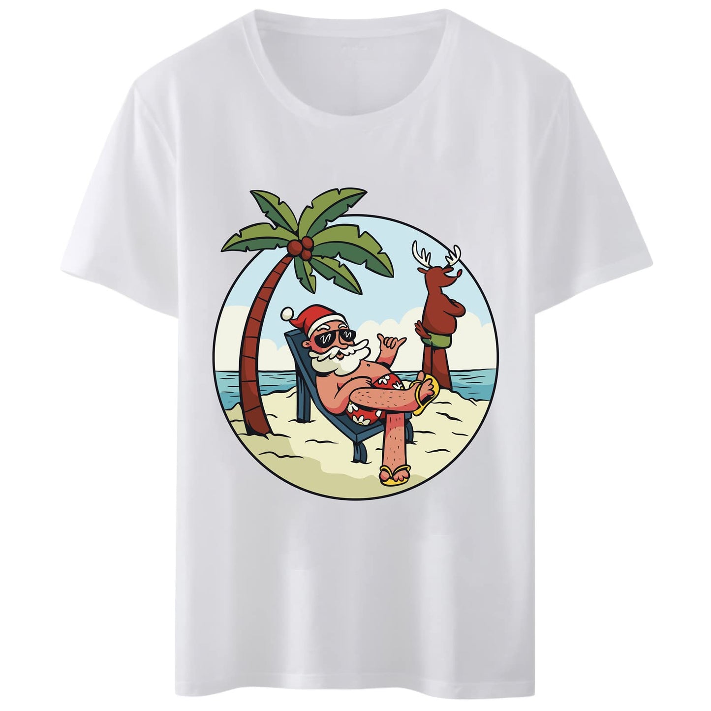 Women's T-Shirt - Vacation Santa Print