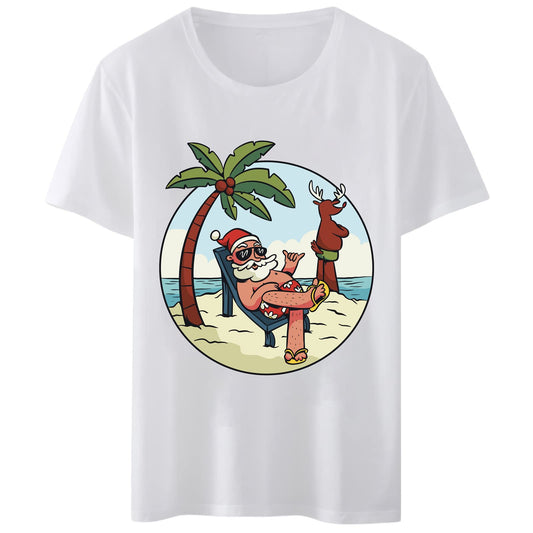 Women's T-Shirt - Vacation Santa Print