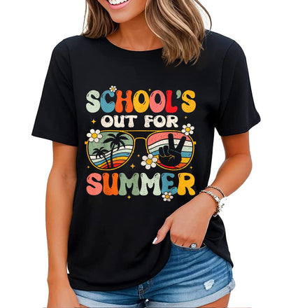 Happy Last Day of School Shirt Teachers End of Year Students T-Shirt for Women