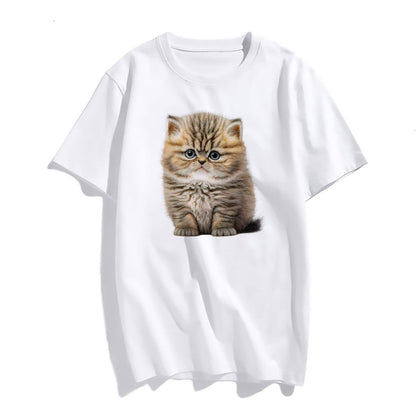 Cute Daze Cat Womens Girls Summer Fashion Casual Short-Sleeved T-Shirt