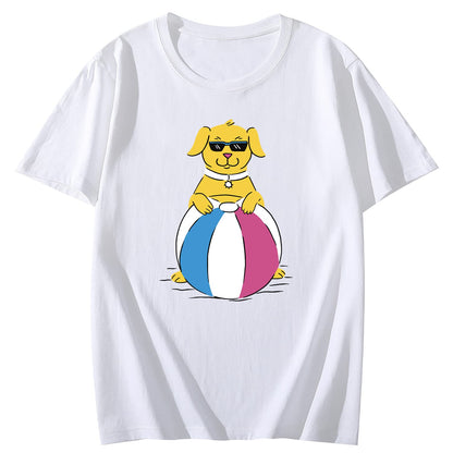 Beach Dog Short Sleeve Comfort Tops T-Shirts for Women