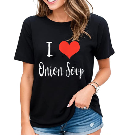 Womens Red Heart Graphic T-Shirt I Love So-and-so Fun Casual Short-Sleeved Tops