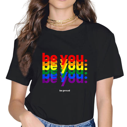 Proud Ally Pride LGBT Day Month Parade Rainbow Casual Short Seelve Gift T-Shirt