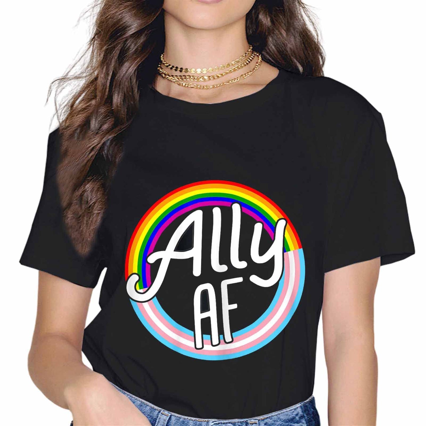 Human LGBTQIA Rainbow Flag Pride Transgender Proud Ally T-Shirt