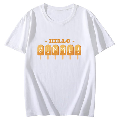 Hello Summer Short Sleeve Comfort Tops T-Shirts for Women