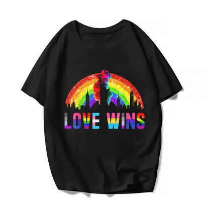 Love Pattern Rainbow T Shirt - LGBTQ Graphics