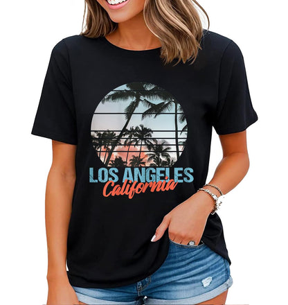 Los Angeles Vintage Vacation T-Shirt - Women's Casual Style