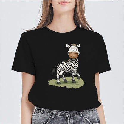 Women Funny Zebra T-Shirt Fashion Casual Short-Sleeved Tops Teens Clothes