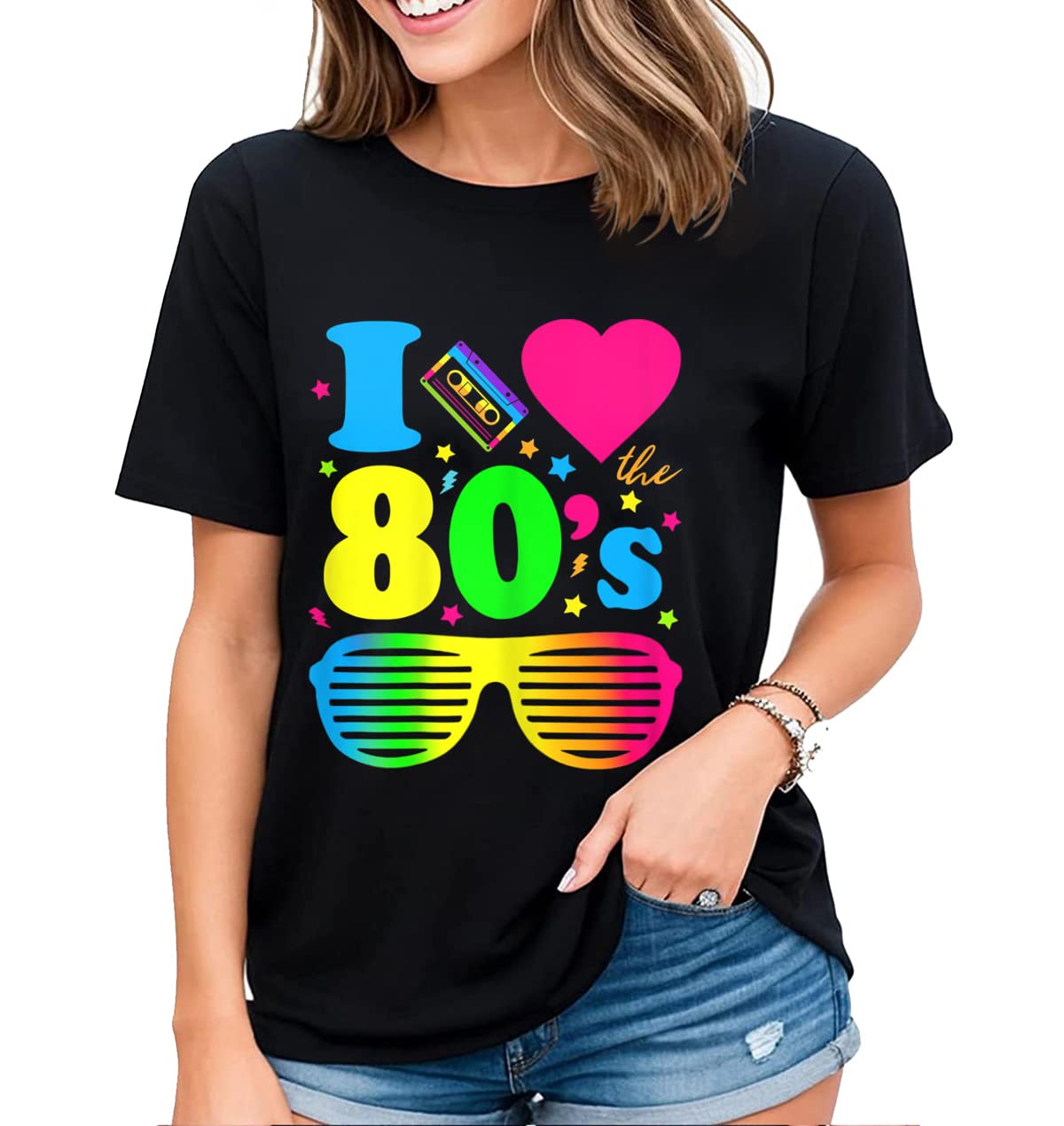 Women's Shirt Rad 80s Radical Tops Vintage Eighties Party T-Shirts