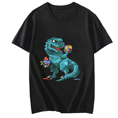 Puzzle Shirt for Women and Men Embrace Differences Dinosaur Autism Awareness T-Shirt