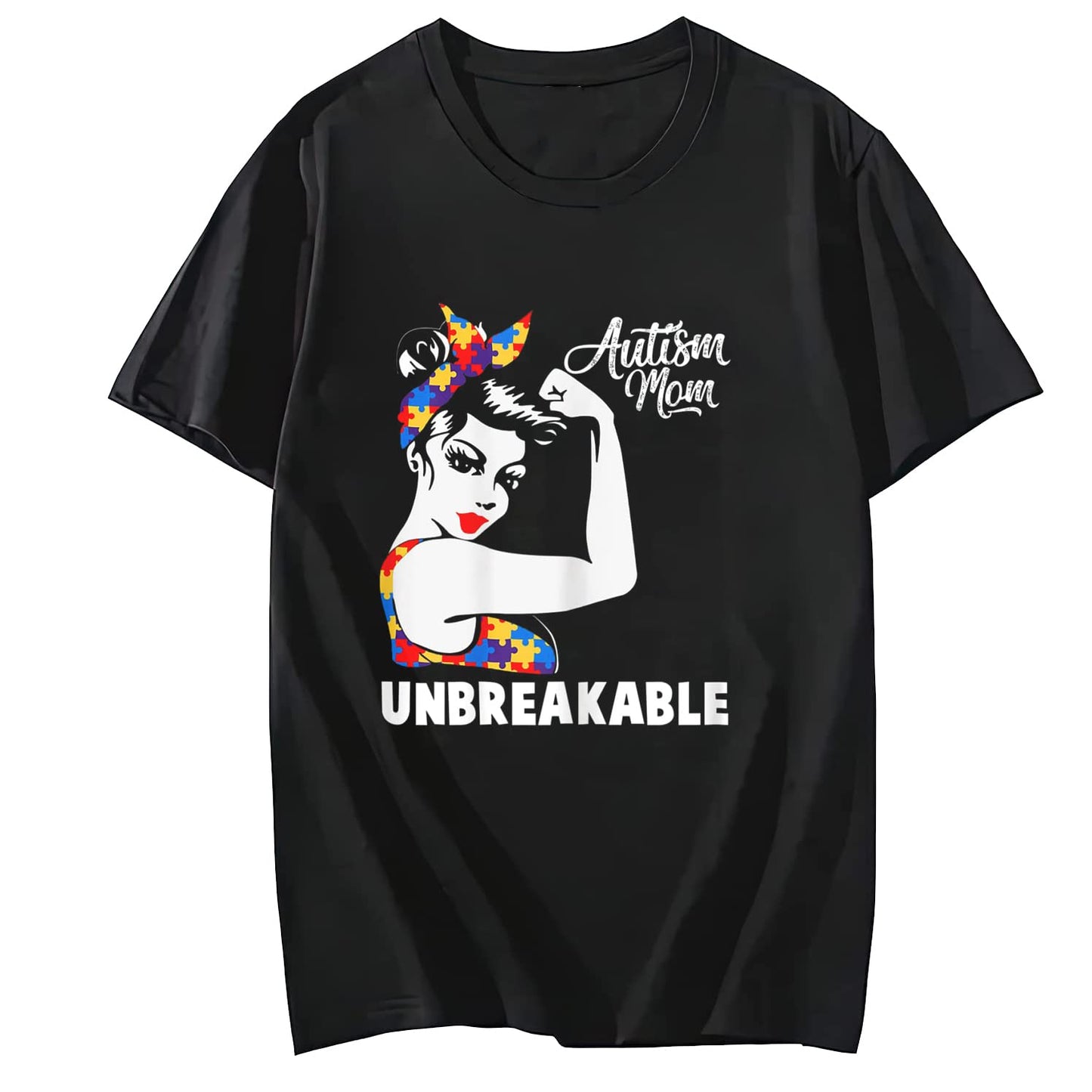 I'm A Proud Autism Grandma Puzzle Ribbon Butterfly Awareness Short Sleeve T-Shirt