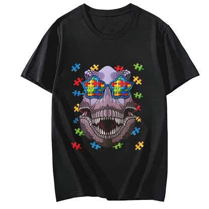 Puzzle Shirt for Women and Men Embrace Differences Dinosaur Autism Awareness T-Shirt