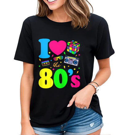 Women's Shirt Rad 80s Radical Tops Vintage Eighties Party T-Shirts