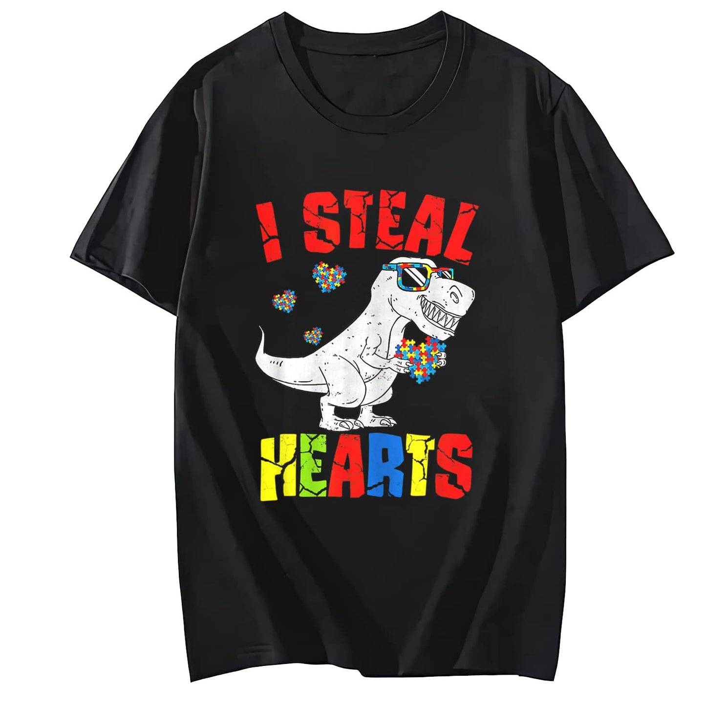 I'm A Proud Autism Grandma Puzzle Ribbon Butterfly Awareness Short Sleeve T-Shirt