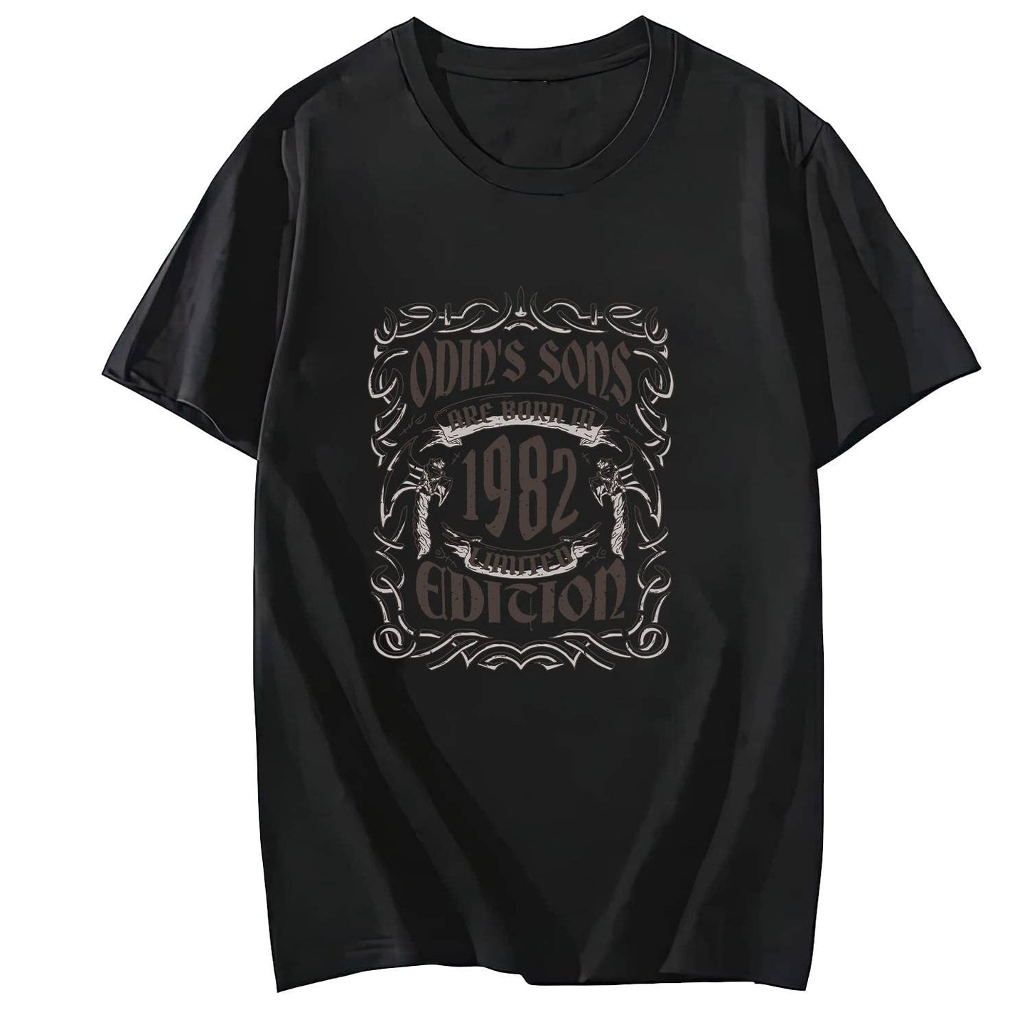 1982 Short Sleeve Comfort Tops T-Shirts for Women Black