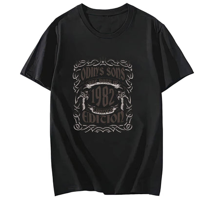 1982 Short Sleeve Comfort Tops T-Shirts for Women Black