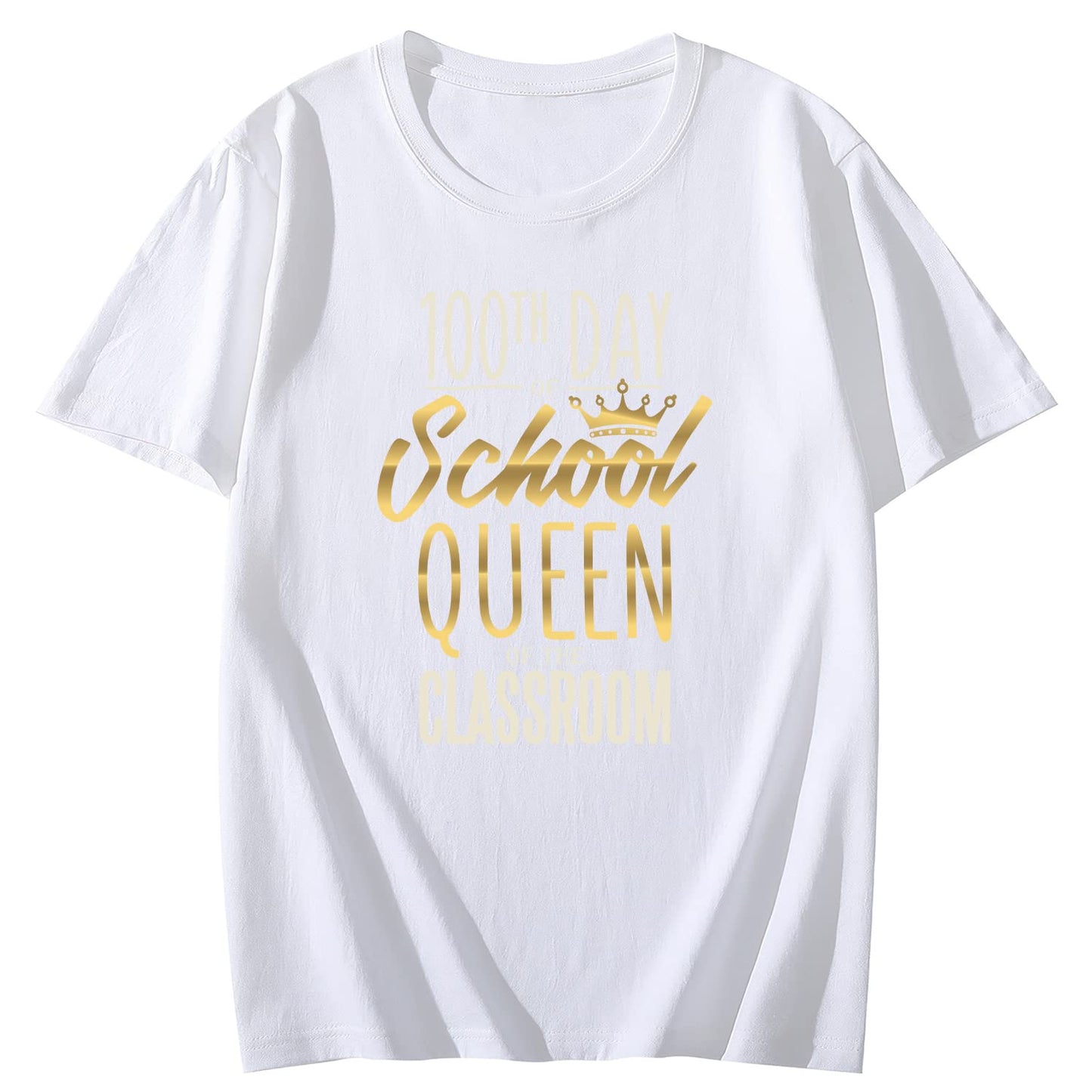 Women 100 Days of Coffee and Chaos Round Neck Short Sleeve T-Shirt Top