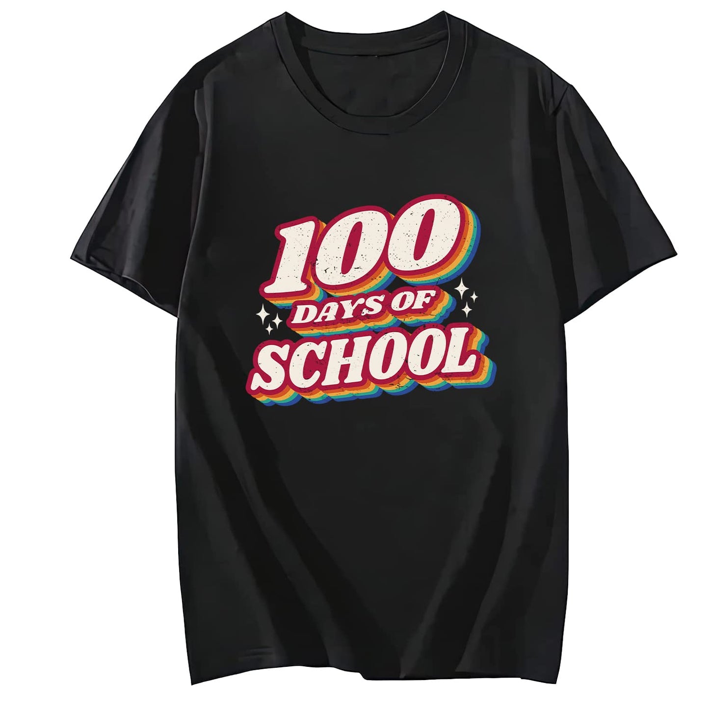Women 100 Days of Coffee and Chaos Round Neck Short Sleeve T-Shirt Top