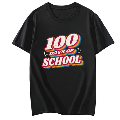 Women 100 Days of Coffee and Chaos Round Neck Short Sleeve T-Shirt Top