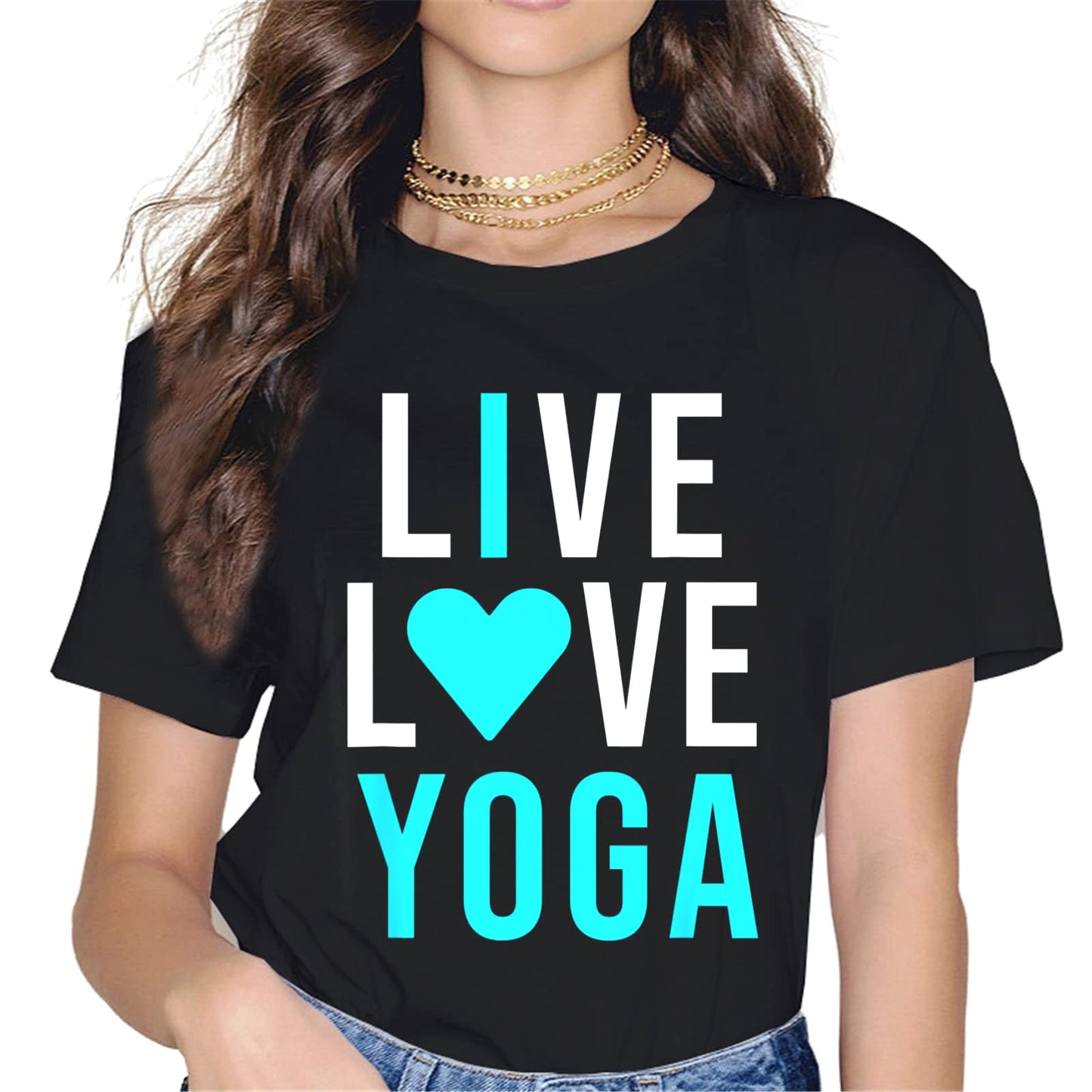 Tops for Women I Love Yoga T-Shirt Yoga Workout Cute Graphics Casual Short Sleeve Crew Neck Shirts Gift Tee