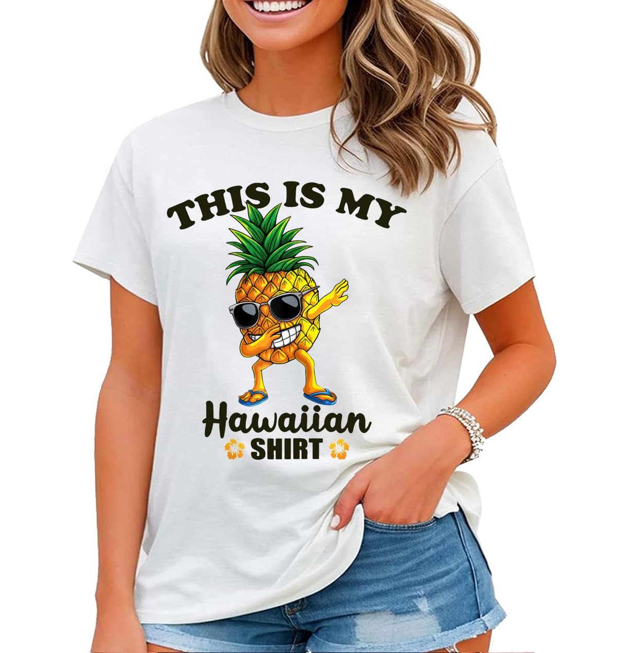 Cool Sunglasses Pineapple Dance Post Women T-Shirt This is My Hawaiian Shirt