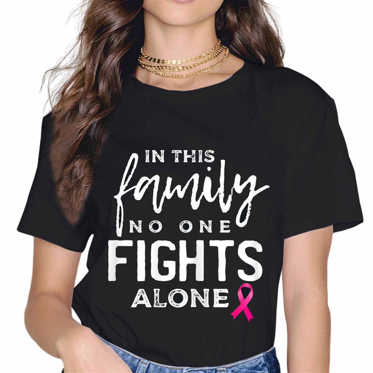 Sassalilly Pink Ribbon Breast Cancer Awareness Breast Cancer Walk T-Shirt