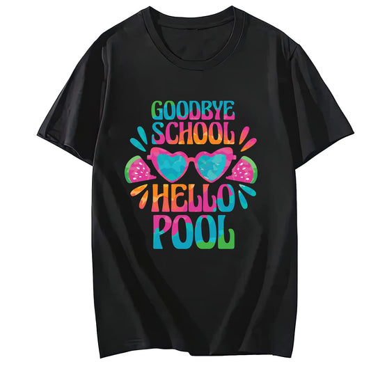 Goodbye School Short Sleeve Comfort Tops T-Shirts for Women