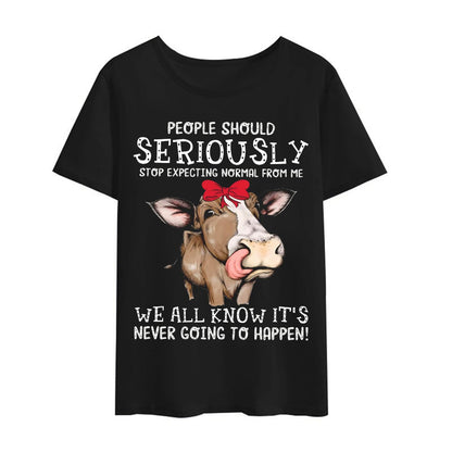 Cow Shirts Just A Little Moody Women T-Shirt