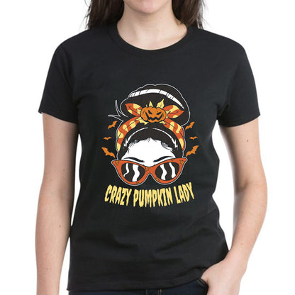 Halloween Shirt for Women Fashion Comfortable Women's Tshirt Crazy Pumpkin