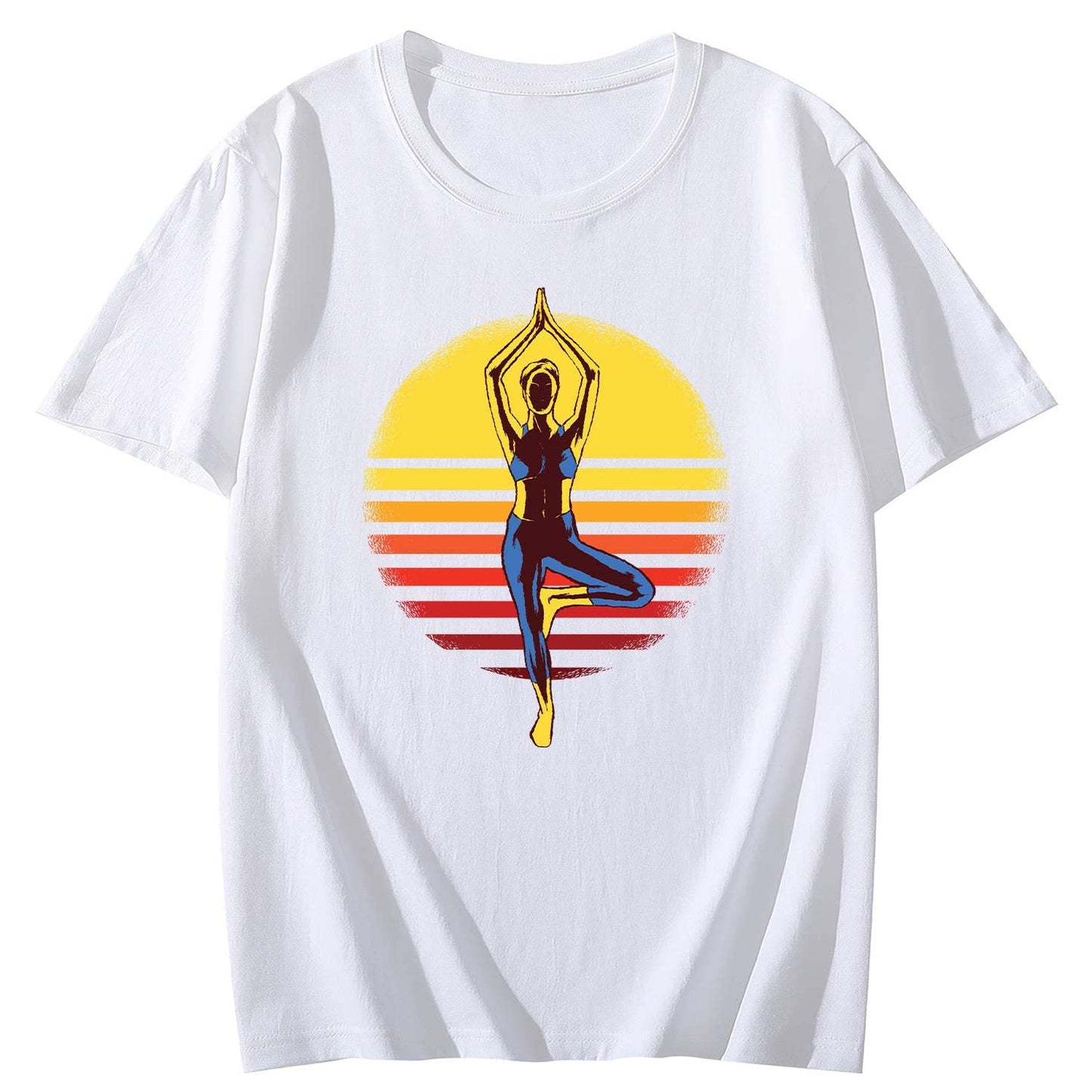 Yoga Sunset Shirt Short Sleeve Comfort Tops T-Shirt for Women
