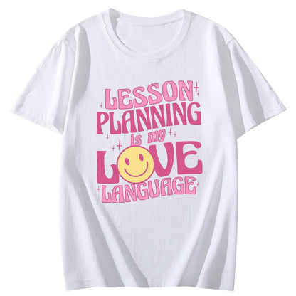Lessonp Lanning Teacher Short Sleeve Comfort Tops T-Shirts for Women