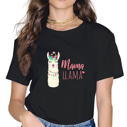 Cute Llama Squad Shirt Fashion Short Sleeve Casual Round Neck Gift T-Shirt