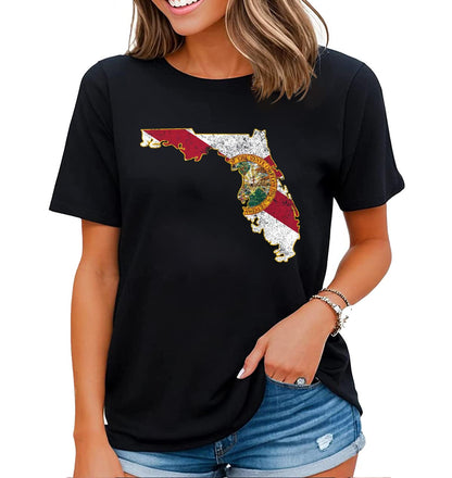 noozuo New Tropical Summer Vacation Shirt Women Florida Holiday Beach Palm Tree T-Shirt