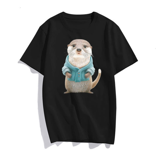 Women's Summer Casual Cute Otter Graphic T-Shirt