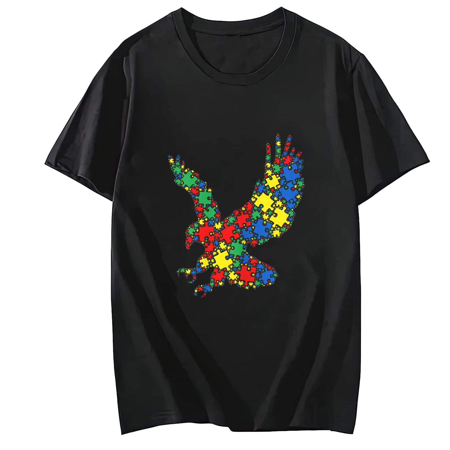 LastFor1 Monkey Autism Puzzle for Women Men Kids Cute O-Neck T-Shirt
