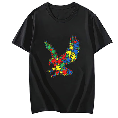 LastFor1 Monkey Autism Puzzle for Women Men Kids Cute O-Neck T-Shirt