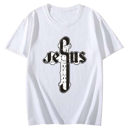 Jesus Cross Short Sleeve Comfort Tops T-Shirts for Women