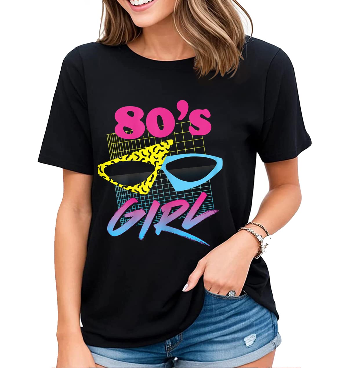 Women's Shirt Rad 80s Radical Tops Vintage Eighties Party T-Shirts