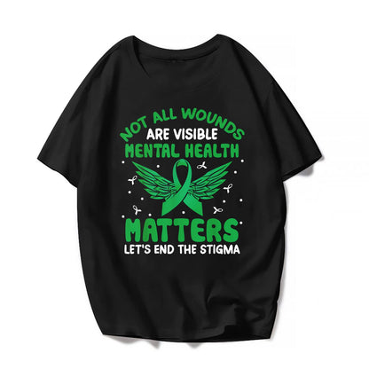 Mental Health Awareness T-Shirt - Casual Short Sleeve Shirts