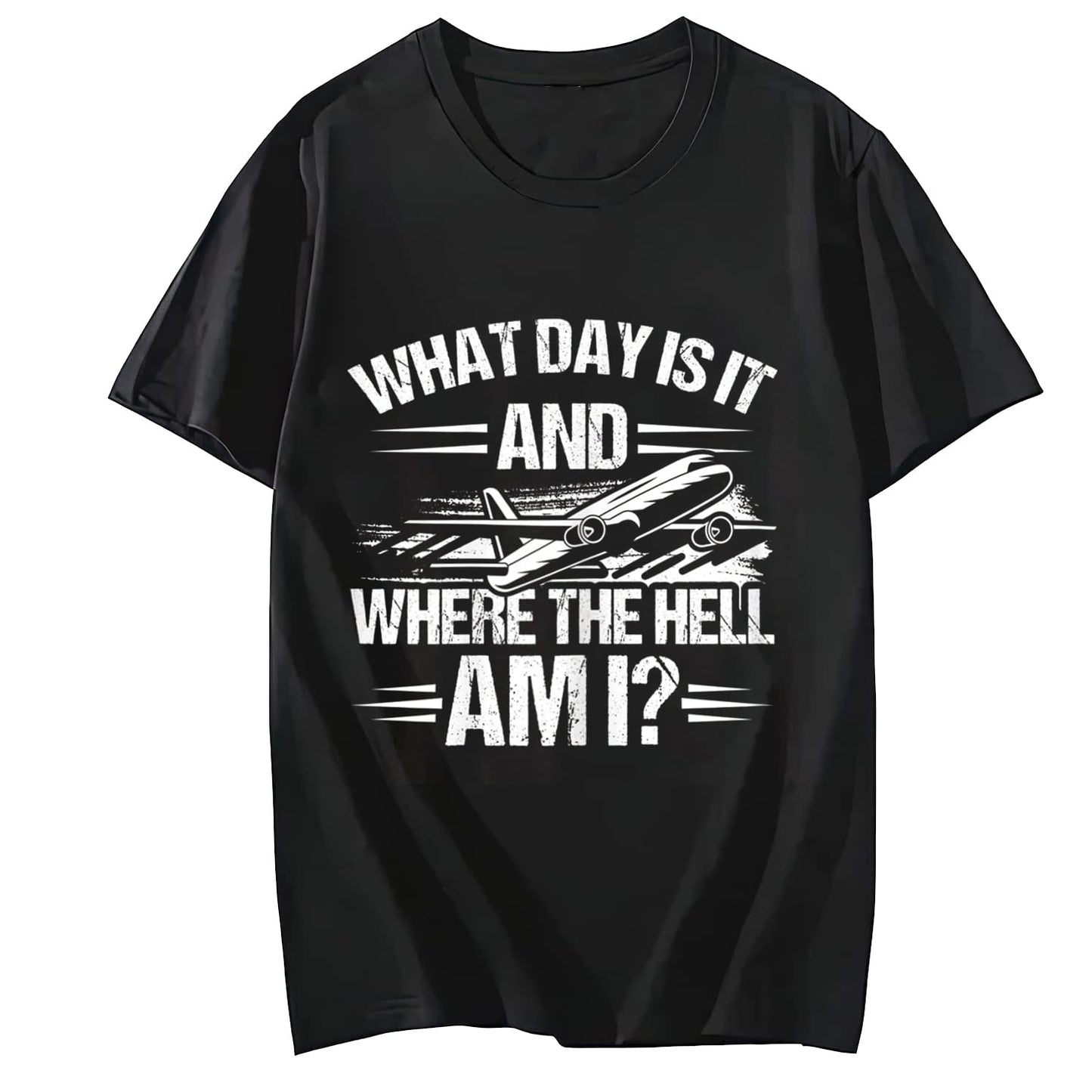 Slogan Which Means Where Am I? Comfortable Casual Round Neck Short Sleeve T-Shirt