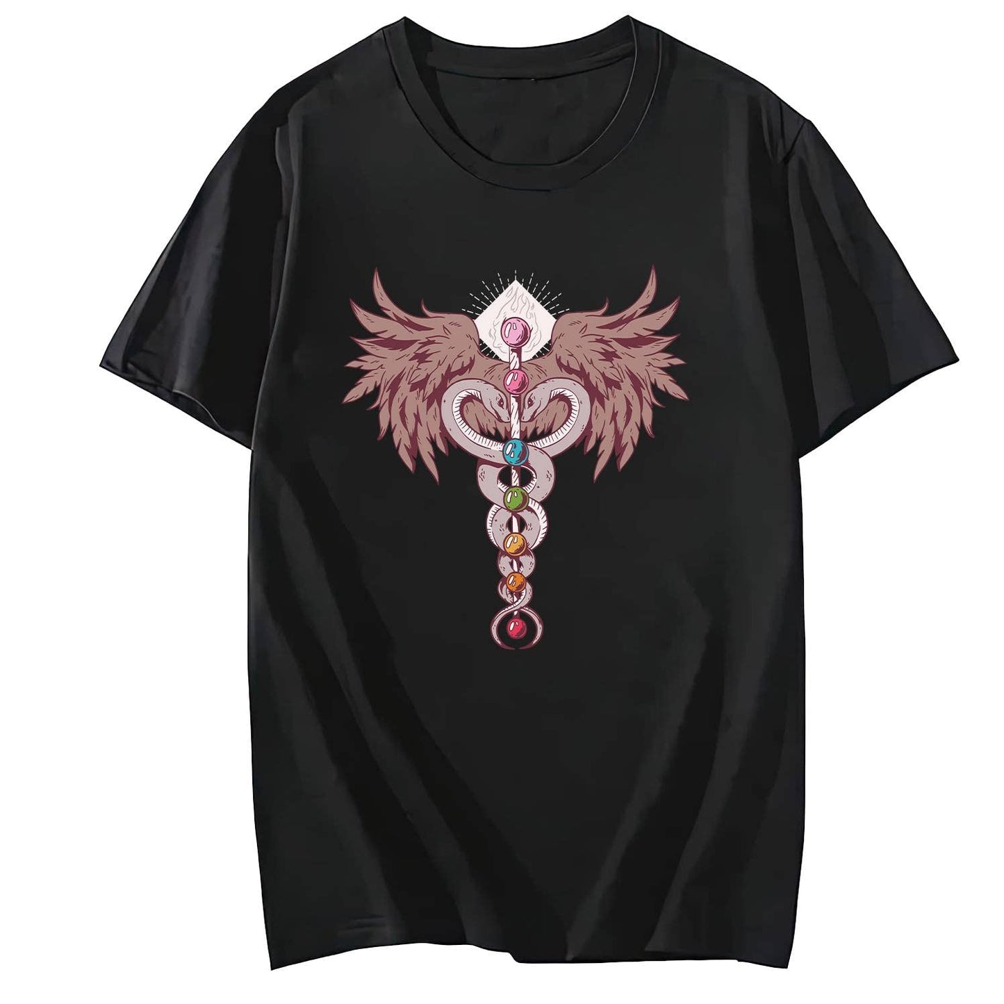 Chacras Yoga Short Sleeve Comfort Tops T-Shirts for Women