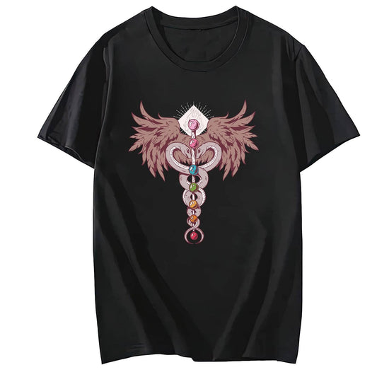 Chacras Yoga Short Sleeve Comfort Tops T-Shirts for Women