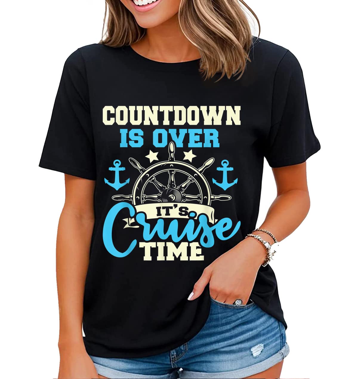 Fun Saying Cruising Womens T-Shirt Suitable for Cruise Vacation Casual Tops