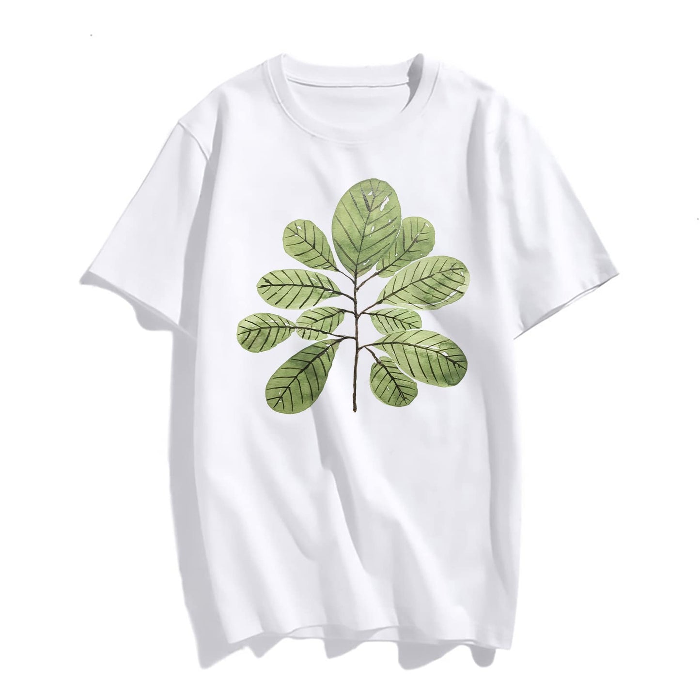 Tree Leaves Graphic Short Sleeve T Shirts for Women Summer Tops