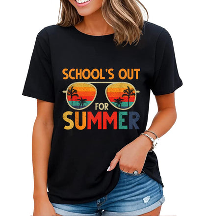 Happy Last Day of School Shirt Teachers End of Year Students T-Shirt for Women