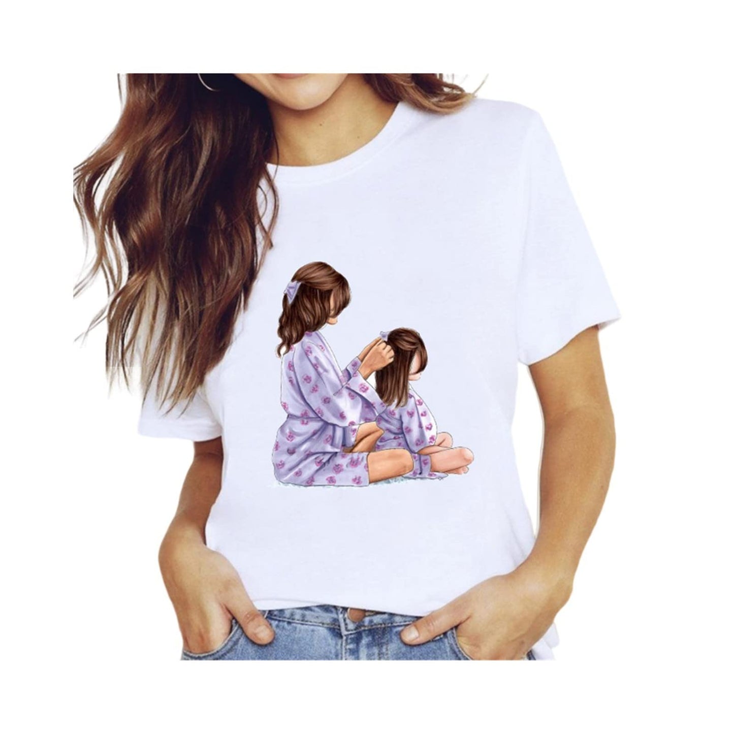 CQC Love Cartoon T-Shirt - Women's Harajuku Graphic Top