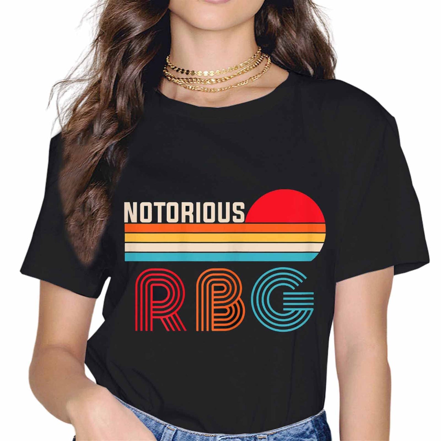 Women Notorious RBG Ruth Bader Ginsburg Shirts Political Feminist Casual Short Seelve Gift T-Shirt