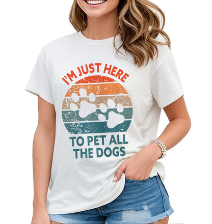 Women's T-Shirt Fun Dog Paw Graphic Tee Dog Lovers Gifts Casual Short Sleeve Tops