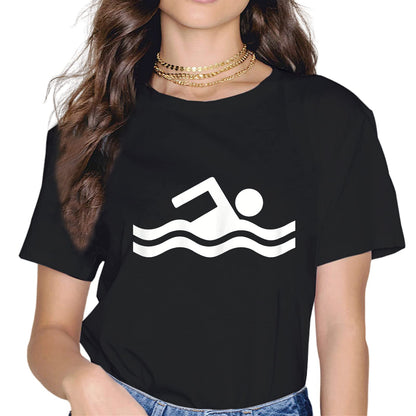 Funny Swimming Gift for Swimmer Short Sleeve Casual Round Neck Tee Shirt