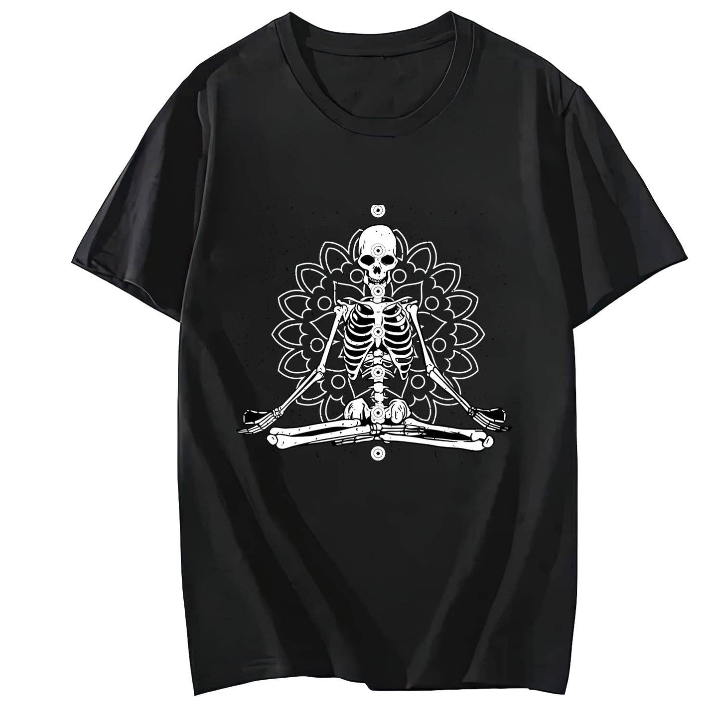 Skeleton Yoga Short Sleeve Comfort Tops T-Shirts for Women